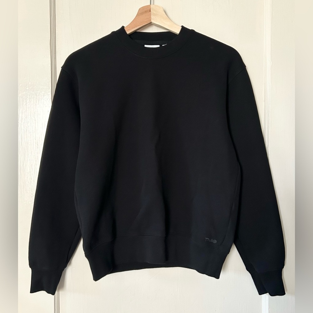 Aritzia TNA Cozy Fleece Perfect Crew Sweatshirt Black 2XS XXS